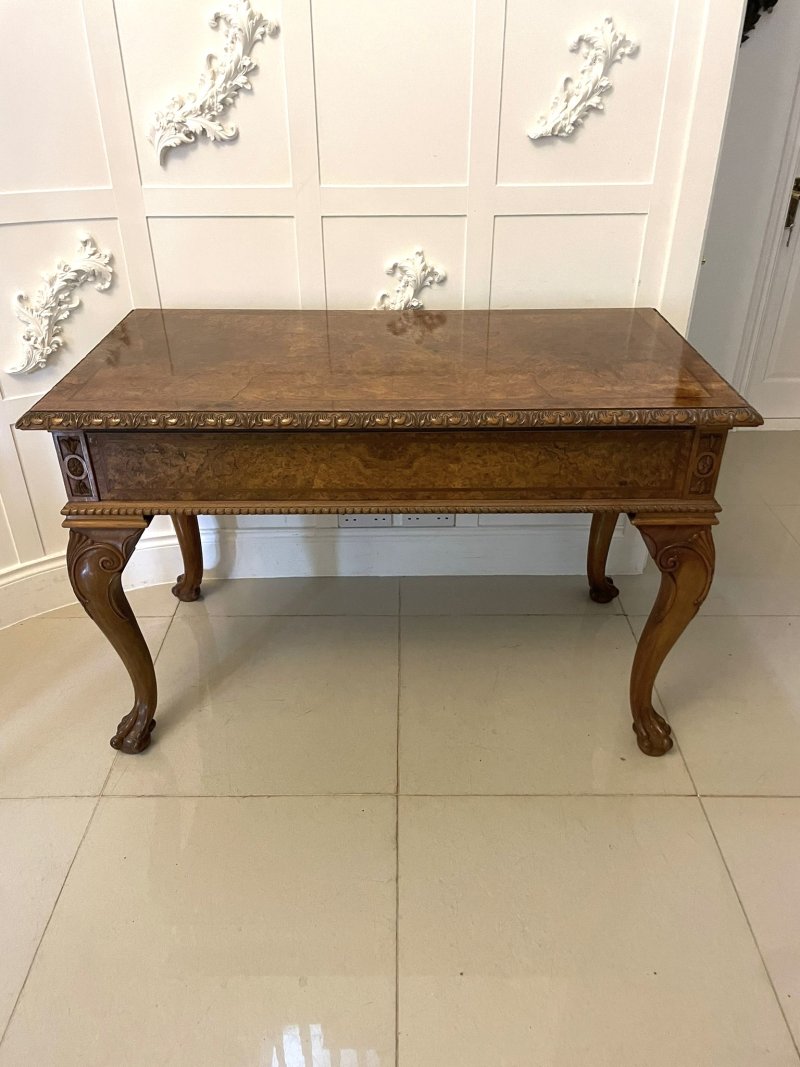 Outstanding Quality Antique Burr Walnut Freestanding Standing Console/Hall Table - Image 4